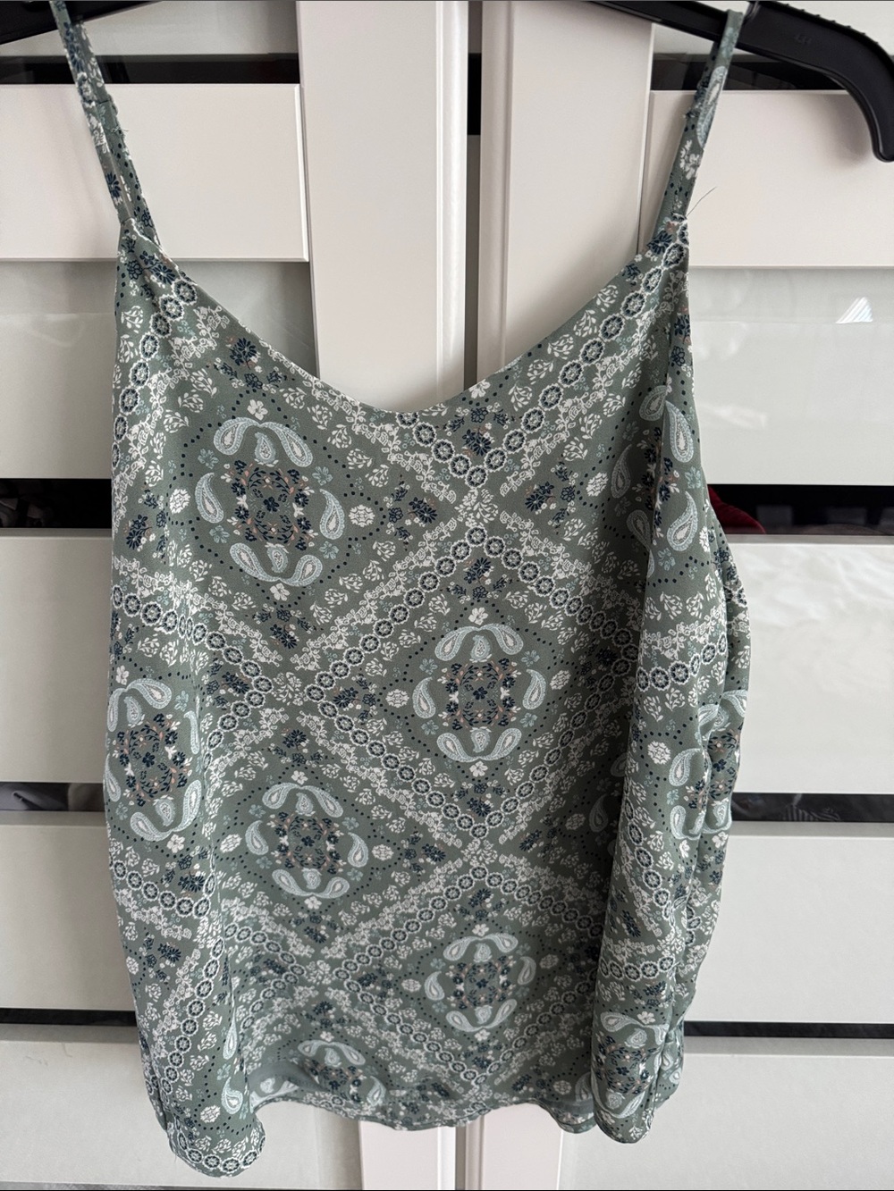 Pink Republic Sage Green Paisley-Print Camisole
